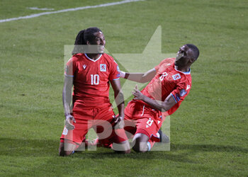2021-03-30 - Gerson Rodrigues of Luxembourg celebrates his goal with Christopher Martins during the 2022 FIFA World Cup, Qualifiers, Group A football match between Luxembourg and Portugal on March 30, 2021 at Josy Barthel in Luxembourg, Luxembourg - Photo Jean Catuffe / DPPI - MONDIALI FIFA 2022, QUALIFICAZIONI, GRUPPO A - LUSSEMBURGO VS PORTOGALLO - FIFA WORLD CUP - SOCCER