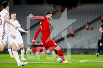 2021-03-30 - Kenan Karaman of Turkey shoots to score his sides first goal during the 2022 FIFA World Cup, Qualifiers, Group G football match between Turkey and Latvia on March 30, 2021 at Ataturk Olympic Stadium in Istanbul, Turkey - Photo Orange Pictures / DPPI - MONDIALI FIFA 2022, QUALIFICAZIONI, GRUPPO G - TURCHIA VS LETTONIA - FIFA WORLD CUP - SOCCER