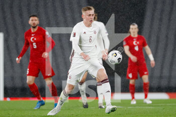 2021-03-30 - Kristers Tobers of Latvia during the 2022 FIFA World Cup, Qualifiers, Group G football match between Turkey and Latvia on March 30, 2021 at Ataturk Olympic Stadium in Istanbul, Turkey - Photo Orange Pictures / DPPI - MONDIALI FIFA 2022, QUALIFICAZIONI, GRUPPO G - TURCHIA VS LETTONIA - FIFA WORLD CUP - SOCCER