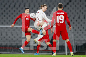 2021-03-30 - Ozan Kabak of Turkey and Roberts Uldrikis of Latvia during the 2022 FIFA World Cup, Qualifiers, Group G football match between Turkey and Latvia on March 30, 2021 at Ataturk Olympic Stadium in Istanbul, Turkey - Photo Orange Pictures / DPPI - MONDIALI FIFA 2022, QUALIFICAZIONI, GRUPPO G - TURCHIA VS LETTONIA - FIFA WORLD CUP - SOCCER