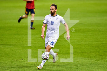 2021-03-31 - Vedat Muriqi of Kosovo during the 2022 FIFA World Cup, Qualifiers, Group B football match between Spain and Kosovo on March 31, 2021 at Estadio Olimpico in Seville, Spain - Photo Pablo Morano / Orange Pictures / DPPI - MONDIALI FIFA 2022, QUALIFICAZIONI, GRUPPO B - SPAGNA VS KOSOVO - FIFA WORLD CUP - SOCCER