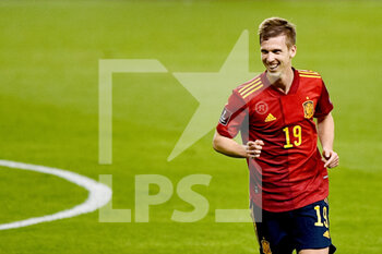 2021-03-31 - Dani Olmo of Spain celebrates after scoring his sides first goal during the 2022 FIFA World Cup, Qualifiers, Group B football match between Spain and Kosovo on March 31, 2021 at Estadio Olimpico in Seville, Spain - Photo Pablo Morano / Orange Pictures / DPPI - MONDIALI FIFA 2022, QUALIFICAZIONI, GRUPPO B - SPAGNA VS KOSOVO - FIFA WORLD CUP - SOCCER