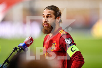 2021-03-31 - Sergio Ramos of Spain during interview after the 2022 FIFA World Cup, Qualifiers, Group B football match between Spain and Kosovo on March 31, 2021 at Estadio Olimpico in Seville, Spain - Photo Pablo Morano / Orange Pictures / DPPI - MONDIALI FIFA 2022, QUALIFICAZIONI, GRUPPO B - SPAGNA VS KOSOVO - FIFA WORLD CUP - SOCCER