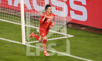 2021-03-31 - Eljif Elmas of North Macedonia celebrates after his goal 1-2 during the 2022 FIFA World Cup, Qualifiers, Group J football match between Germany and North Macedonia on March 31, 2021 at Schauinsland-Reisen-Arena in Duisburg, Germany - Photo Ralf Ibing / firo Sportphoto / DPPI - MONDIALI FIFA 2022, QUALIFICAZIONI, GRUPPO J - GERMANIA VS MACEDONIA DEL NORD - FIFA WORLD CUP - SOCCER