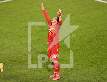 2021-03-31 - Eljif Elmas of North Macedonia celebrates after his goal 1-2 during the 2022 FIFA World Cup, Qualifiers, Group J football match between Germany and North Macedonia on March 31, 2021 at Schauinsland-Reisen-Arena in Duisburg, Germany - Photo Ralf Ibing / firo Sportphoto / DPPI - MONDIALI FIFA 2022, QUALIFICAZIONI, GRUPPO J - GERMANIA VS MACEDONIA DEL NORD - FIFA WORLD CUP - SOCCER