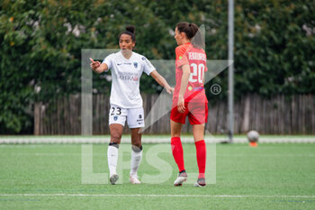 2021-05-01 - Eseosa Aigbogun of Paris FC and Laurie Teinturier of GPSO 92 Issy during the Women's French championship D1 Arkema football match between GPSO 92 Issy and Paris FC on May 1, 2021 at Le Gallo stadium in Boulogne-Billancourt, France - Photo Melanie Laurent / A2M Sport Consulting / DPPI - GPSO 92 ISSY VS PARIS FC - FRENCH WOMEN DIVISION 1 - SOCCER