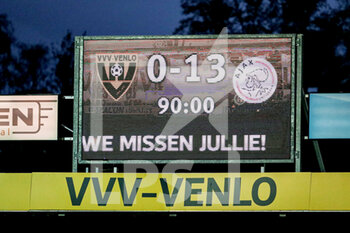 2020-10-24 - Score board during the Netherlands championship Eredivisie football match between VVV Venlo and Ajax on October 24, 2020 at De Koel Stadium in Venlo, The Netherlands - Photo Broer van den Boom / Orange Pictures / DPPI - VVV VENLO VS AJAX - NETHERLANDS EREDIVISIE - SOCCER