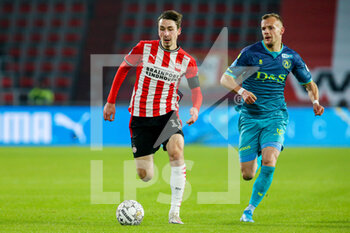 2020-11-29 - Adrian Fein of PSV, Lennart Thy of Sparta Rotterdam during the Netherlands championship Eredivisie football match between PSV and Sparta Rotterdam on november 29, 2020 at Philips Stadion in Eindhoven, Netherlands - Photo Perry vd Leuvert / Orange Pictures / DPPI - PSV VS SPARTA ROTTERDAM - NETHERLANDS EREDIVISIE - SOCCER
