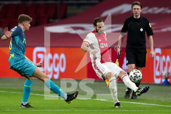2021-02-21 - Sven Mijnans of Sparta Rotterdam, Daley Blind of Ajax during the Netherlands championship Eredivisie football match between Ajax and Sparta Rotterdam on February 21, 2021 at Johan Cruijff ArenA in Amsterdam, Netherlands - Photo Ben Gal / Orange Pictures / DPPI - AJAX AND SPARTA ROTTERDAM - NETHERLANDS EREDIVISIE - SOCCER