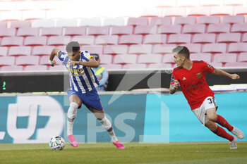 2021-05-06 - Luis Diaz of Porto and Alex Grimaldo of Benfica during the Portuguese championship Liga NOS football match between SL Benfica and FC Porto on May 6, 2021 at Estadio da Luz in Benfica, Portugal - Photo Joao Rico / ProSportsImages / DPPI - SL BENFICA VS FC PORTO - PORTUGUESE PRIMEIRA LIGA - SOCCER