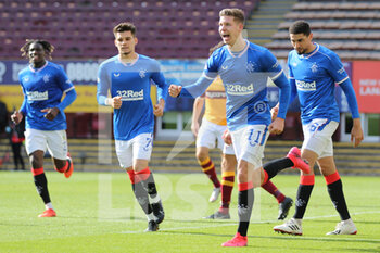 2020-09-27 - Cedric Itten (Rangers) celebrates after his goal, 0-5 during the Scottish championship, Premiership football match between Motherwell and Rangers on September 27, 2020 at Fir Park in Motherwell, Scotland - Photo Chris McCluskie / ProSportsImages / DPPI - MOTHERWELL VS RANGERS - SCOTTISH PREMIERSHIP - SOCCER