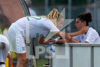 2020-08-23 - Tamar Dongus (Florentia San Gimignano) supports her teammate Giulia Bursi (Florentia San Gimignano) after the game - AC MILAN VS FLORENTIA SAN GIMIGNANO - ITALIAN SERIE A WOMEN - SOCCER