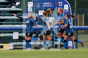 2020-10-11 - Gloria Marinelli (FC Internazionale) goal celebration - INTER VS AS ROMA - ITALIAN SERIE A WOMEN - SOCCER