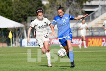 2021-03-27 - Viola Brambilla of San Marino Academy and Manuela Giugliano of AS Roma seen in action - AS ROMA VS SAN MARINO ACADEMY - ITALIAN SERIE A WOMEN - SOCCER
