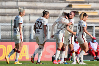 2021-03-27 - the AS Roma players celebrate the 2-0 goal seen in action - AS ROMA VS SAN MARINO ACADEMY - ITALIAN SERIE A WOMEN - SOCCER