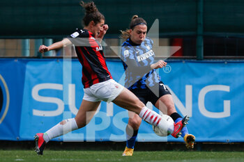 2021-03-28 - Gloria Marinelli (FC Internazionale) and Valentina Bergamaschi (AC Milan) - INTER FC INTERNAZIONALE VS AC MILAN - ITALIAN SERIE A WOMEN - SOCCER