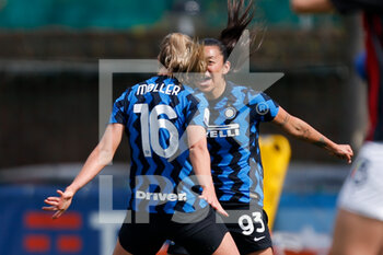 2021-03-28 - Caroline Moller Hansen (FC Internazionale) celebrates after scoring the opener - INTER FC INTERNAZIONALE VS AC MILAN - ITALIAN SERIE A WOMEN - SOCCER