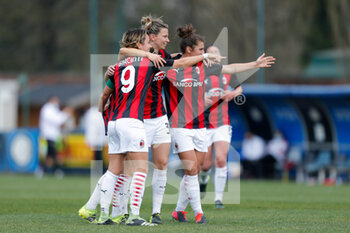 2021-03-28 - Valentina Giacinti (AC Milan) celebrates after scoring her fourth goal of the match - INTER FC INTERNAZIONALE VS AC MILAN - ITALIAN SERIE A WOMEN - SOCCER