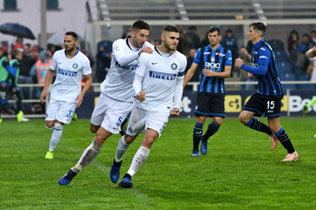 2018-11-11 - Mauro Icardi Inter esulta con Roberto Gagliardini - ATALANTA-INTER - ITALIAN SERIE A - SOCCER