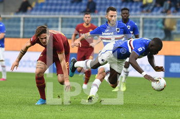 2019-10-20 - Nicolò Zaniolo (Roma), Omar Colley (Sampdoria) - SAMPDORIA VS ROMA - ITALIAN SERIE A - SOCCER