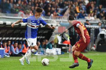 2019-10-20 - Emiliano Rigoni (Sampdoria), Alessandro Florenzi (Roma) - SAMPDORIA VS ROMA - ITALIAN SERIE A - SOCCER