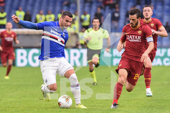 2019-10-20 - Federico Bonazzoli (Sampdoria), Alessandro Florenzi (Roma) - SAMPDORIA VS ROMA - ITALIAN SERIE A - SOCCER