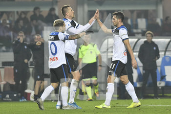 2019-11-30 - Esultanza Ilicic Gomez e Freuler dopo gol 0-3 Atalanta - BRESCIA VS ATALANTA - ITALIAN SERIE A - SOCCER