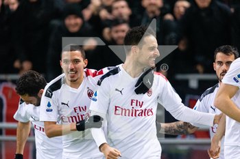 2019-12-08 - Giacomo Bonaventura (Milan) esulta per il gol, Ismael Bennacer (Milan) - BOLOGNA VS MILAN - ITALIAN SERIE A - SOCCER