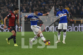 2019-12-14 - Ivan Radovanovic (Genoa). Karol Linetty (Sampdoria) e Ronaldo Vieira (Sampdoria) - GENOA VS SAMPDORIA - ITALIAN SERIE A - SOCCER