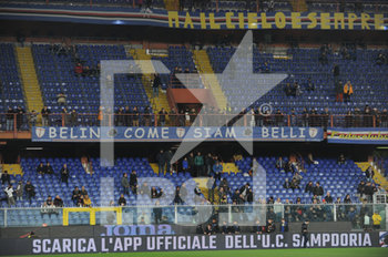 2019-12-18 - Striscione  tifosi Sampdoria - SAMPDORIA VS JUVENTUS - ITALIAN SERIE A - SOCCER