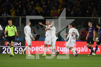 2019-12-20 - L'esultanza di Kolarov dopo il secondo gol della Roma - FIORENTINA VS ROMA - ITALIAN SERIE A - SOCCER