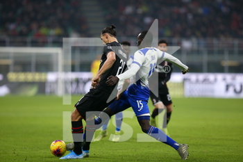 2020-01-06 - Zlatan Ibrahimovic (Milan) e Omar Colley (Sampdoria) - MILAN VS SAMPDORIA - ITALIAN SERIE A - SOCCER
