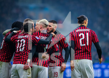 2020-02-09 - AC Milan players celebrates the goal - INTER VS MILAN - ITALIAN SERIE A - SOCCER