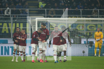 2020-02-09 - La squadra (Milan) festeggia dopo il goal di Ante Rebic (Milan) - INTER VS MILAN - ITALIAN SERIE A - SOCCER