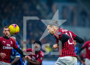 2020-02-09 - Zlatan Ibrahimovic of AC Milan scores goal - INTER VS MILAN - ITALIAN SERIE A - SOCCER