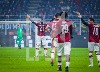 2020-02-09 - Zlatan Ibrahimovic of AC Milan celebrates the goal - INTER VS MILAN - ITALIAN SERIE A - SOCCER