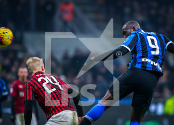 2020-02-09 - Romelu Lukaku of FC Internazionale scores goal - INTER VS MILAN - ITALIAN SERIE A - SOCCER