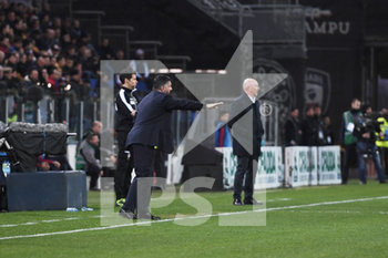 2020-02-16 - Gennaro Gattuso del Napoli Calcio e sullo sfondo Rolando Maran del Cagliari - CAGLIARI VS NAPOLI - ITALIAN SERIE A - SOCCER