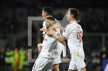 2020-02-22 - Ante Rebic (Milan) esultanza gol - FIORENTINA VS MILAN - ITALIAN SERIE A - SOCCER