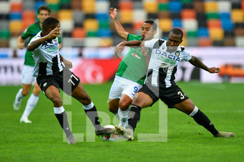 2020-06-28 - action Marvin Zeegelaar (Udinese Calcio) Luis Muriel and Samir (Udinese Calcio) - UDINESE VS ATALANTA - ITALIAN SERIE A - SOCCER