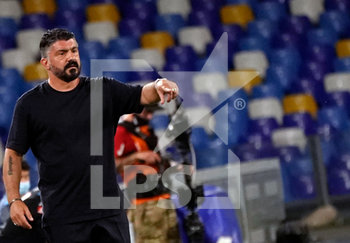 2020-07-05 - Rino Gattuso of Napoli gestures during match Serie A TIM between SSC Napoli and AS Roma on July 05 2020 in Naples (Italy) at San Paolo Stadium Photo LPS/MARCO IORIO - NAPOLI VS ROMA - ITALIAN SERIE A - SOCCER