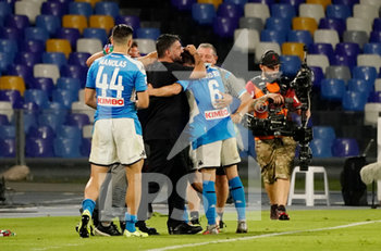 2020-07-05 - Lorenzo Insigne of Napoli celebrates after scoring his first gol during match Serie A TIM between SSC Napoli and AS Roma on July 05 2020 in Naples (Italy) at San Paolo Stadium Photo LPS/MARCO IORIO - NAPOLI VS ROMA - ITALIAN SERIE A - SOCCER