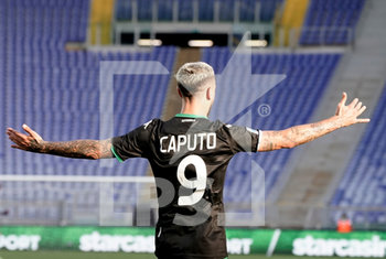 2020-07-11 - Francesco Caputo of Sassuolo celebrates after scoring the winning goal during match Serie A TIM between SS Lazio and US Sassuolo on July 11 2020 in Rome (Italy) at Olimpico Stadium Photo LPS/MARCO IORIO - LAZIO VS SASSUOLO - ITALIAN SERIE A - SOCCER