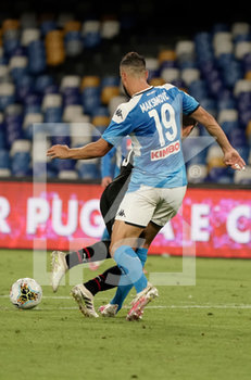 2020-07-12 - Nikola Maksimovic of Napoli leads is fouled by a penalty during match Serie A TIM between SSC Napoli and AC Milan on July 12,2020 in Naples (Italy) at San Paolo Stadium Photo LPS/MARCO IORIO - NAPOLI VS MILAN - ITALIAN SERIE A - SOCCER