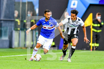 2020-07-12 - Fabio Quagliarella (UC Sampdoria) and William Troost-Ekong (Udinese Calcio) - UDINESE VS SAMPDORIA - ITALIAN SERIE A - SOCCER