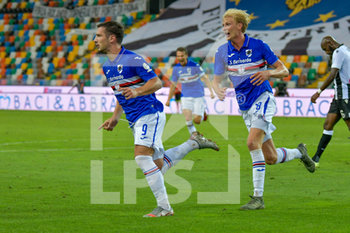 2020-07-12 - Federico Bonazzoli (UC Sampdoria) celebrate the goal - UDINESE VS SAMPDORIA - ITALIAN SERIE A - SOCCER