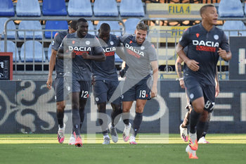 2020-07-26 - Stefano Okaka of Udinese Calcio, Esultanza, Celebration after scoring goal - CAGLIARI VS UDINESE - ITALIAN SERIE A - SOCCER