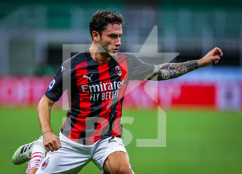 2020-08-01 - Davide Calabria of AC Milan during the Serie A 2019/20 match between AC Milan vs Cagliari Calcio at the San Siro Stadium, Milan, Italy on August 01, 2020 - Photo Fabrizio Carabelli - MILAN VS CAGLIARI - ITALIAN SERIE A - SOCCER