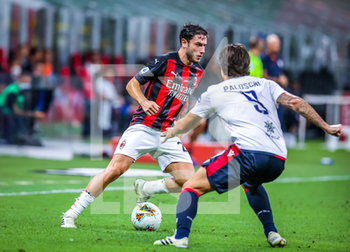 2020-08-01 - Davide Calabria of AC Milan during the Serie A 2019/20 match between AC Milan vs Cagliari Calcio at the San Siro Stadium, Milan, Italy on August 01, 2020 - Photo Fabrizio Carabelli - MILAN VS CAGLIARI - ITALIAN SERIE A - SOCCER