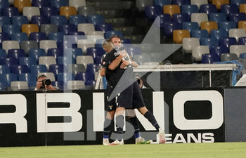2020-08-01 - Ciro Immobile of Lazio celebrates after scoring his first goal during the match Serie A TIM between SSC Napoli and SS Lazio on August 1,2020 in Naples (Italy) at San Paolo Stadium Photo LPS/MARCO IORIO - NAPOLI VS LAZIO - ITALIAN SERIE A - SOCCER